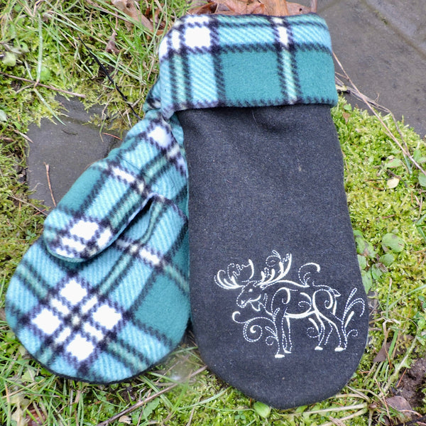 Embroidered Fleece Mittens~Cape Breton Tartan