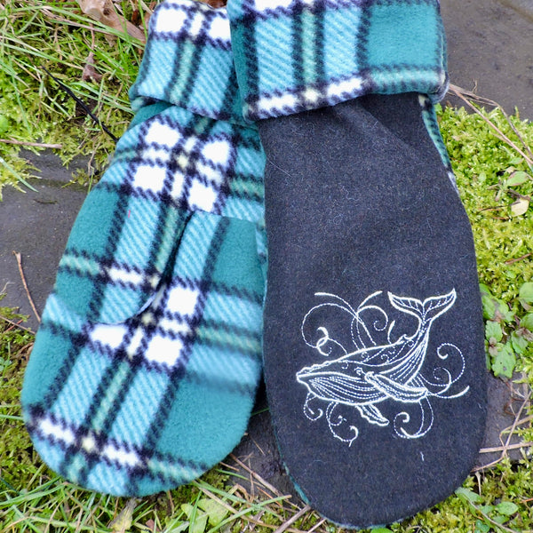 Embroidered Fleece Mittens~Cape Breton Tartan