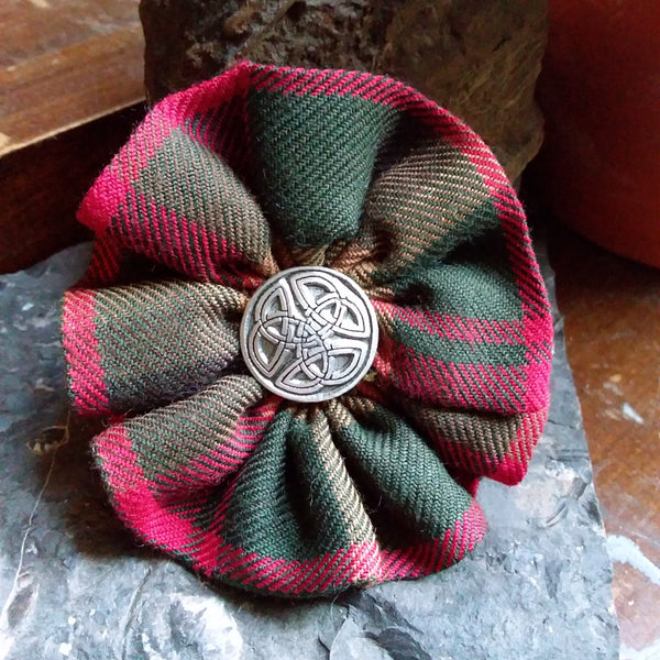 Tartan Rosette Brooch ~ Stock Tartan