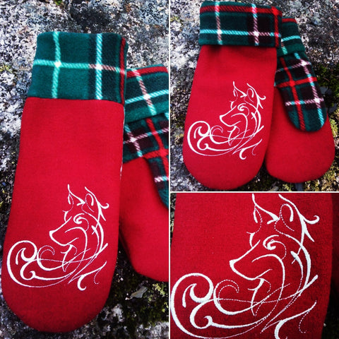 Embroidered Fleece Mittens~Newfoundland