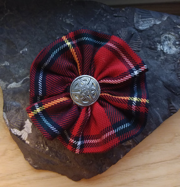 Tartan Rosette Brooch ~ Stock Tartan